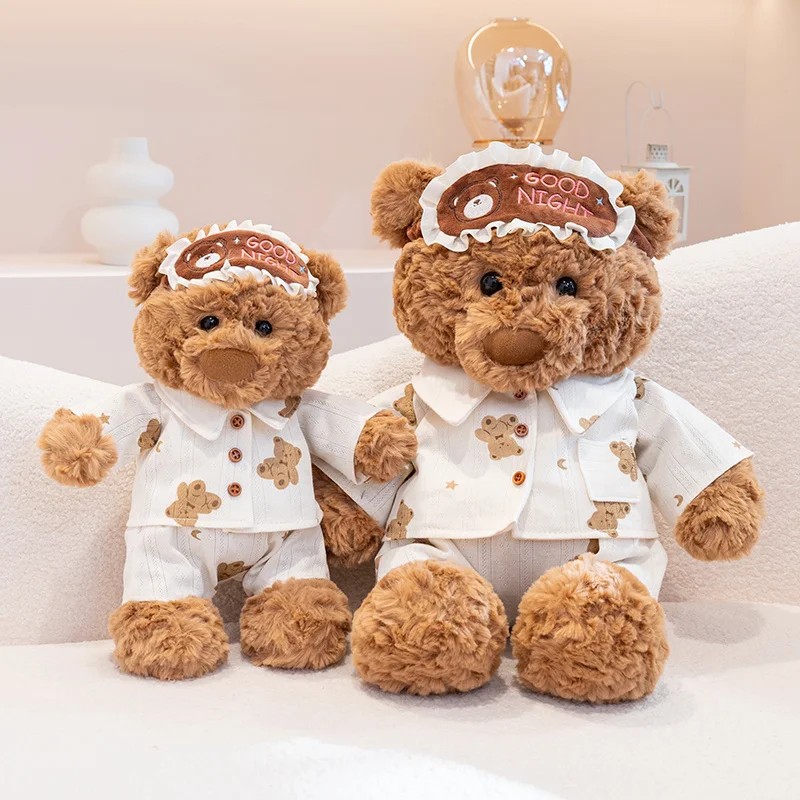 Ryan Pajama Bear & Birthday Bear Stuffed Soft Teddy Bear with Eye Mask Pajama and Cake Doll Kid