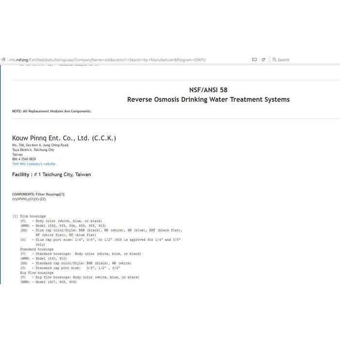Cck Reverse Osmosis System Ro894-550Bp-Ez