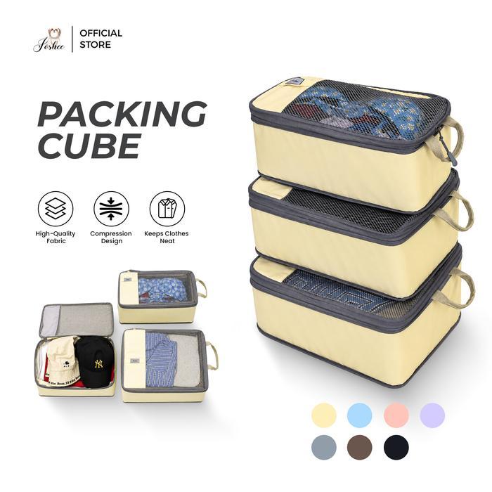 Joshee Packing Cubes 3 Set Expandable Lightweight Travel Organizer Luggage Suitcase