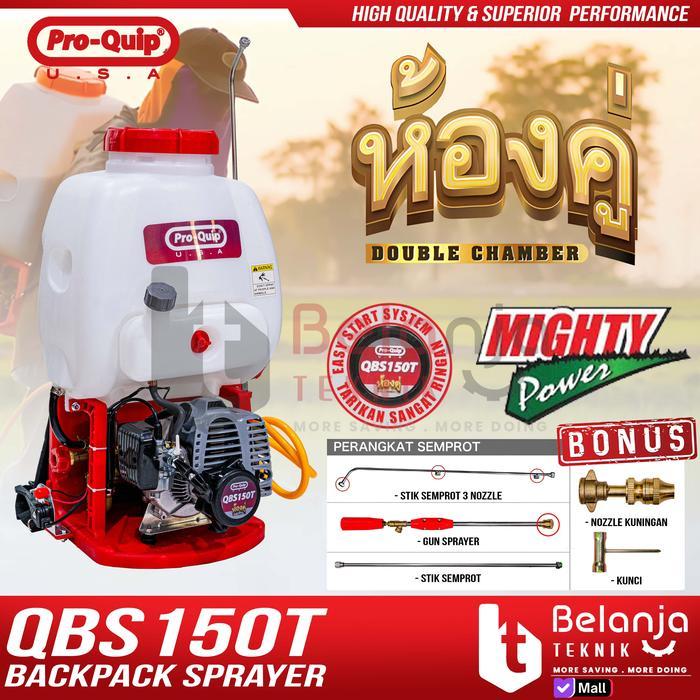 Mesin Semprot Hama Bensin QBS150T Proquip Backpack Sprayer 2 Tak Tangki 15L QBS 150 T Double Chamber