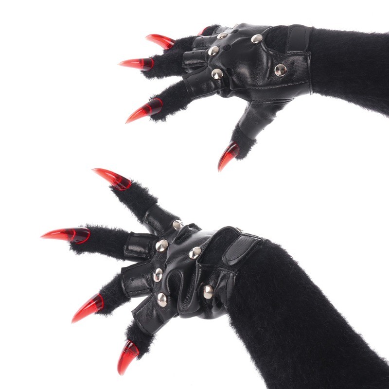 Animal Paw Furry Cosplay Fursuit Gloves with Nail Cat Wolf Kig rm Fursuits Gloves Halloween Comic