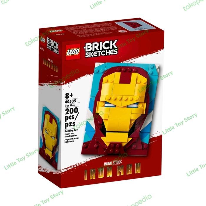 LEGO BRICK SKETCHES NEW MARVEL STUDIOS IRONMAN IRON MAN 40535