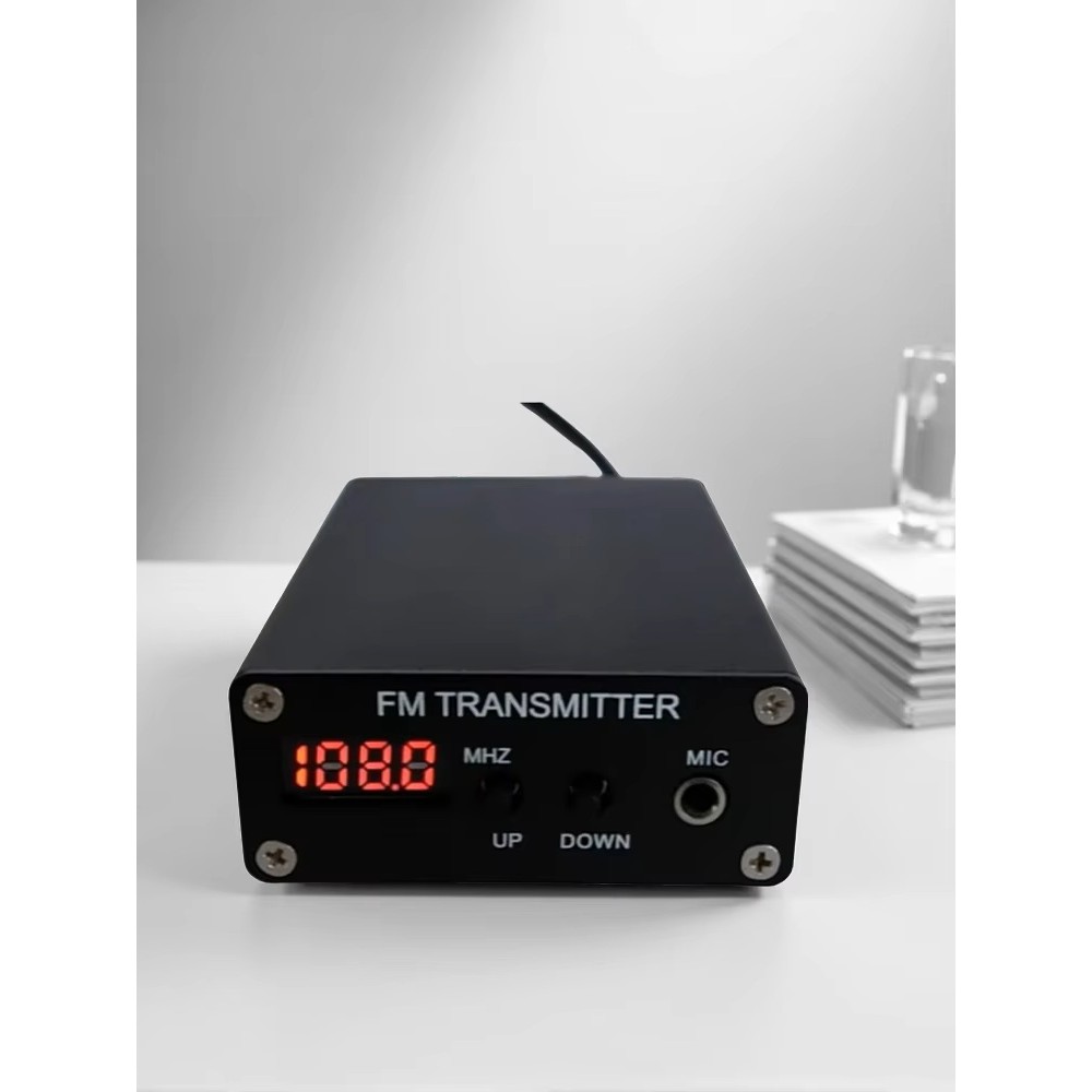 5W 87-109MHZ STEREO PLL FM MP3 TRANSMITTER MINI RADIO STATION+ POWER SUPPLY + ANTENNA