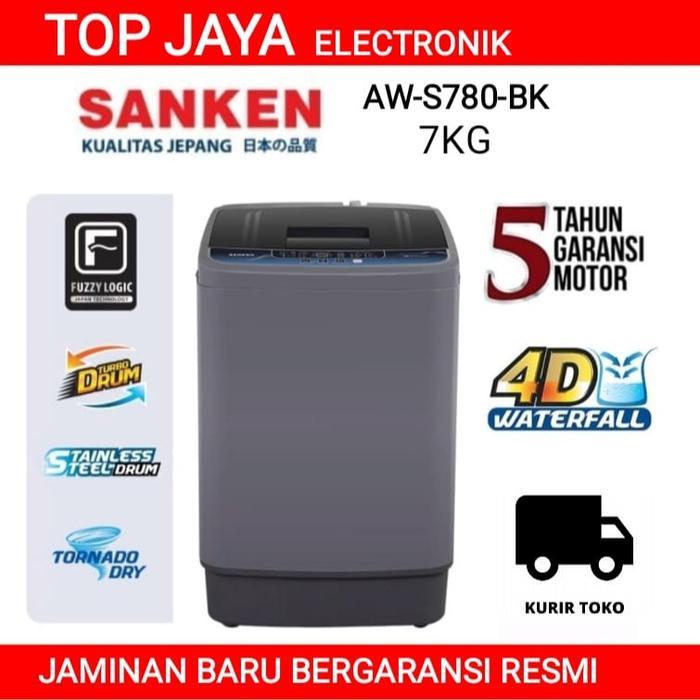 MESIN CUCI SANKEN 7 KG 1 TABUNG AW-S780(BK)/SANKEN MESIN CUCI 1 TABUNG 7 KG/MESIN CUCI 7 KG SANKEN 1