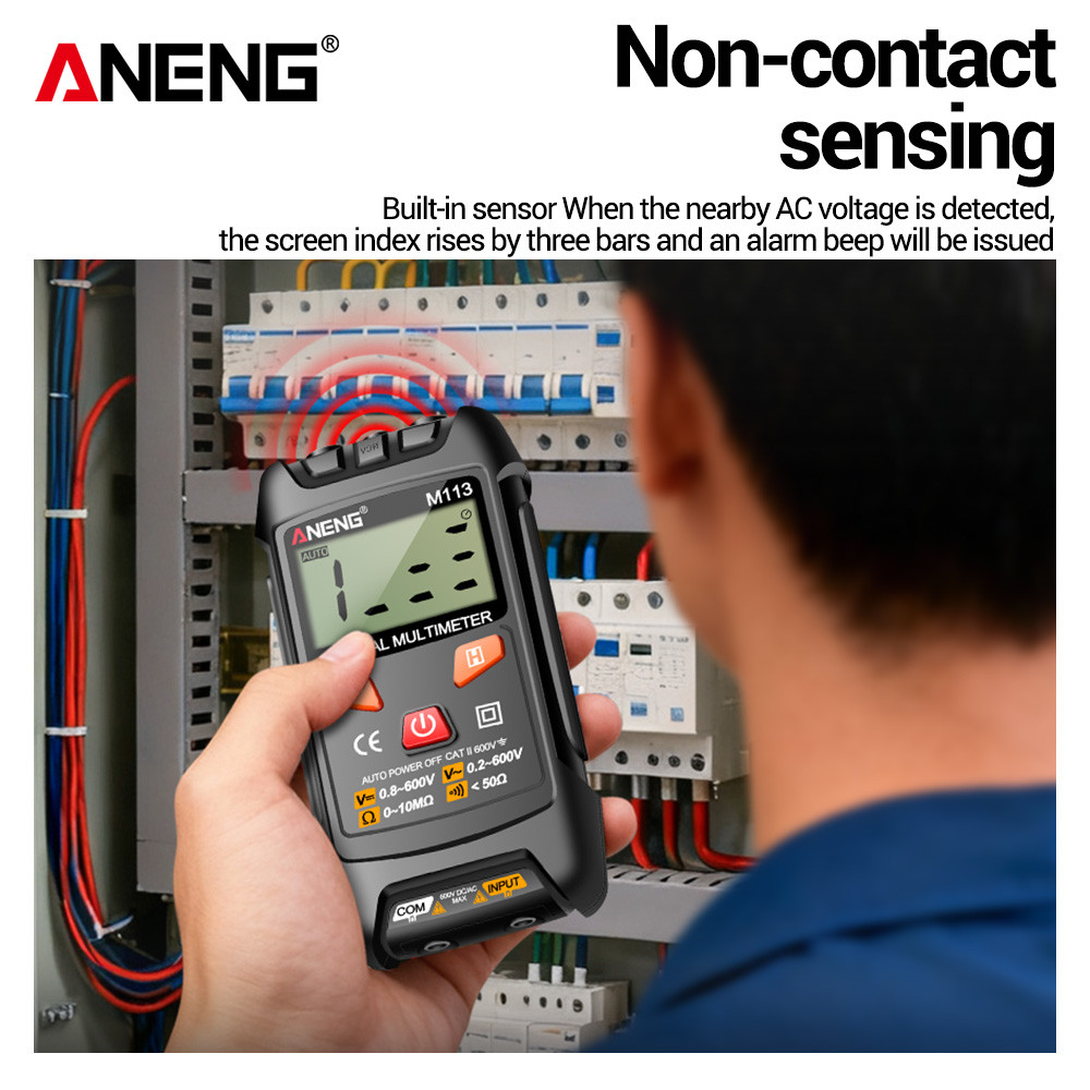 Multimeter NV Voltage Sensting Tester ANENG M113 Automati Identifiation Voltmeter Resistane