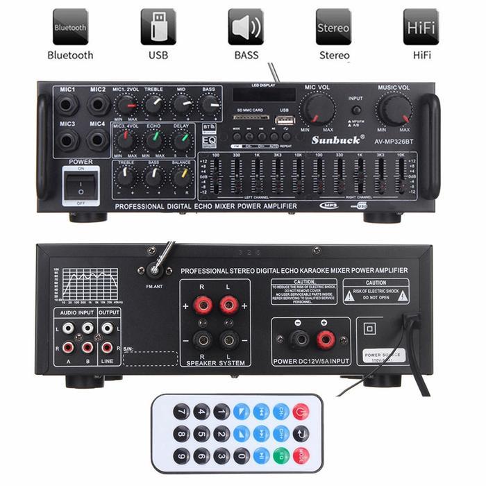 Power Amplifier Karaoke Sunbuck Eq Usb Bluetooth 2000W #Gratisongkir