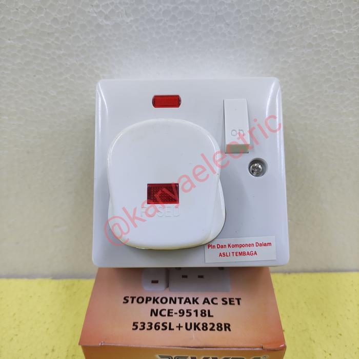 STOP KONTAK AC SET + BOX OUTBOW TEMPEL VYBA NCE-9518L ORIGINAL