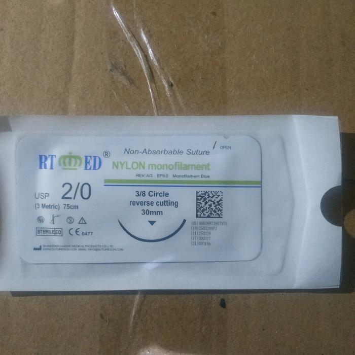 Benang Jahit Nylon 2 0 Cutting Jarum 30mm