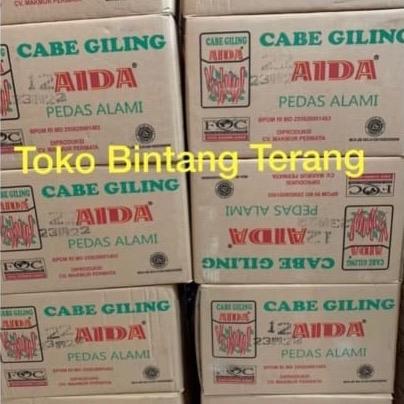 READY Bubuk Cabai Cabe Giling Halus Pedas AIDA 1 Dus Karton 250 gr x 36 bks