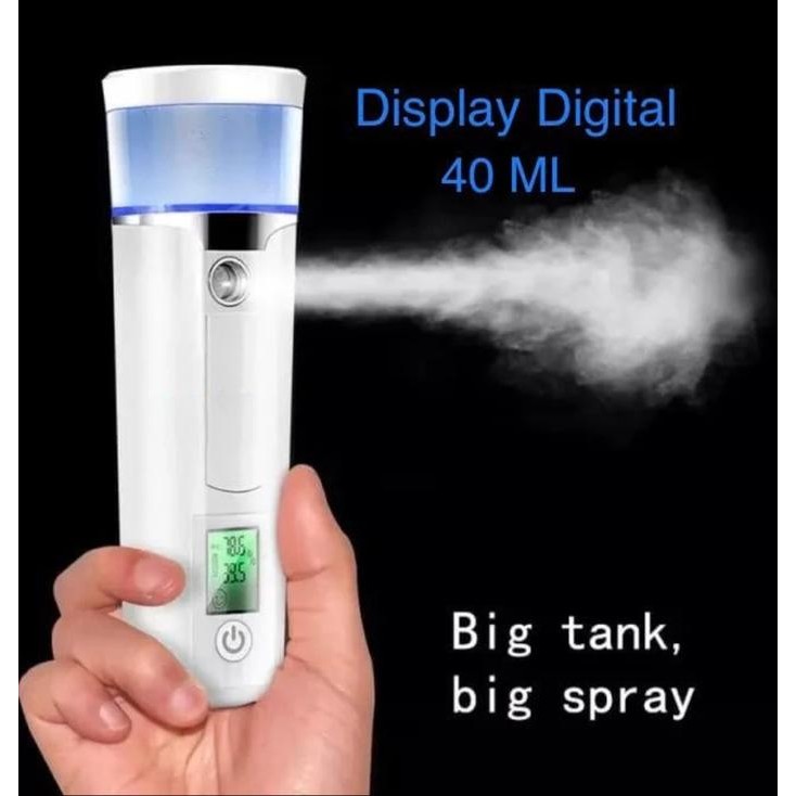 KJ Nano Spray Wajah-Nano Mist Spray-40ML-Ada indikator Baterai dan Pelembab Kulit Facial Nirkabel