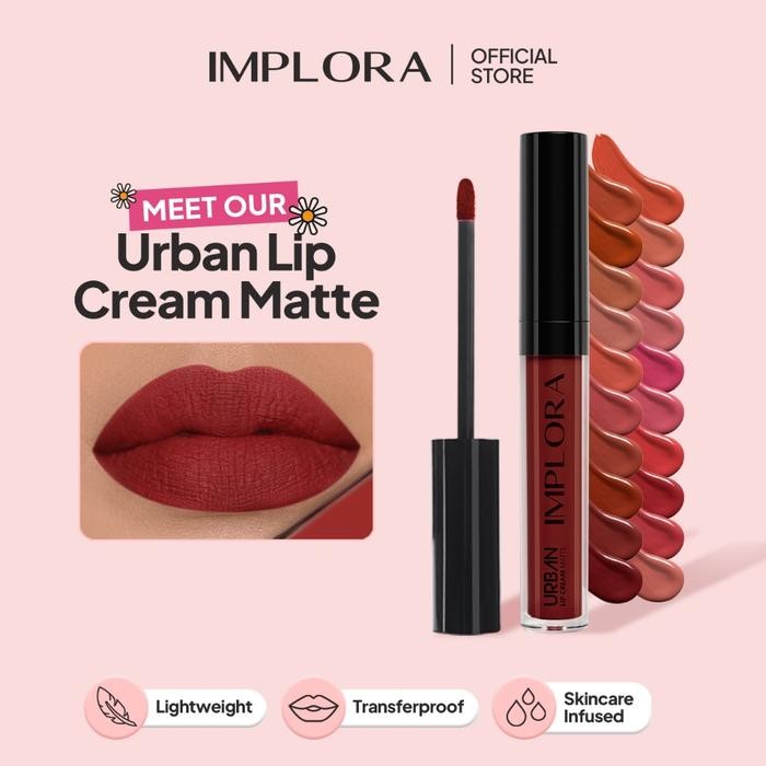 [AB] Implora Urban Lip Cream Matte Lipcream Bibir Lipstick Gloss Kosmetik Lipstik