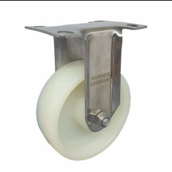 Roda nylon 4" mati/rigid Stainless Steel Ranger Germany