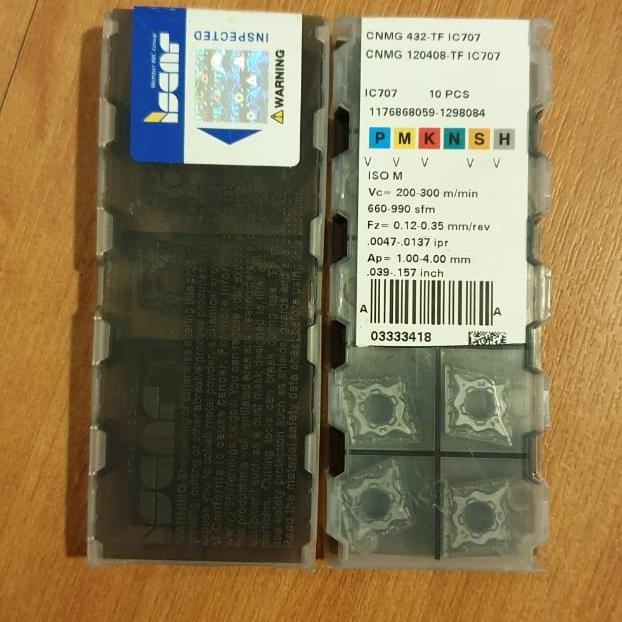 INSERT BUBUT CNMG 120408 ISCAR ORIGINAL , PAHAT MATA PISAU BUBUT