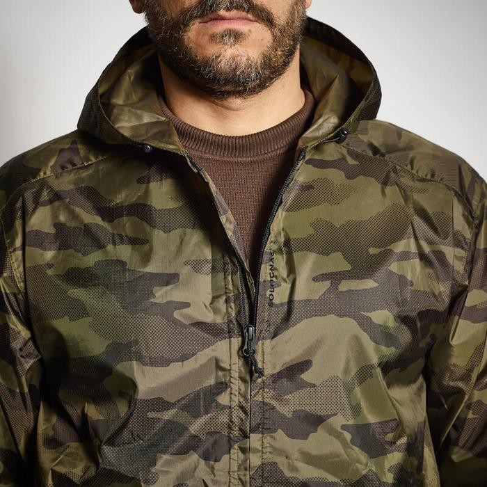 Jaket Berburu 100 Waterproof Ultralight Hunting Jacket Camo Green