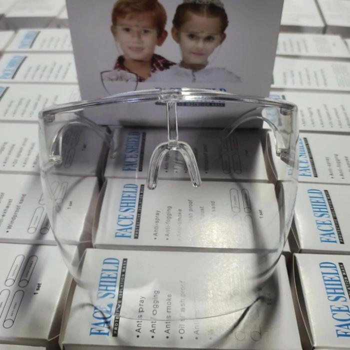 face Shield bahan akrilik anak usia 12 kebawah, warna bening
