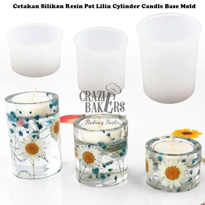 Cetakan Silikon Resin Pot Lilin Cylinder Candle Base Mold