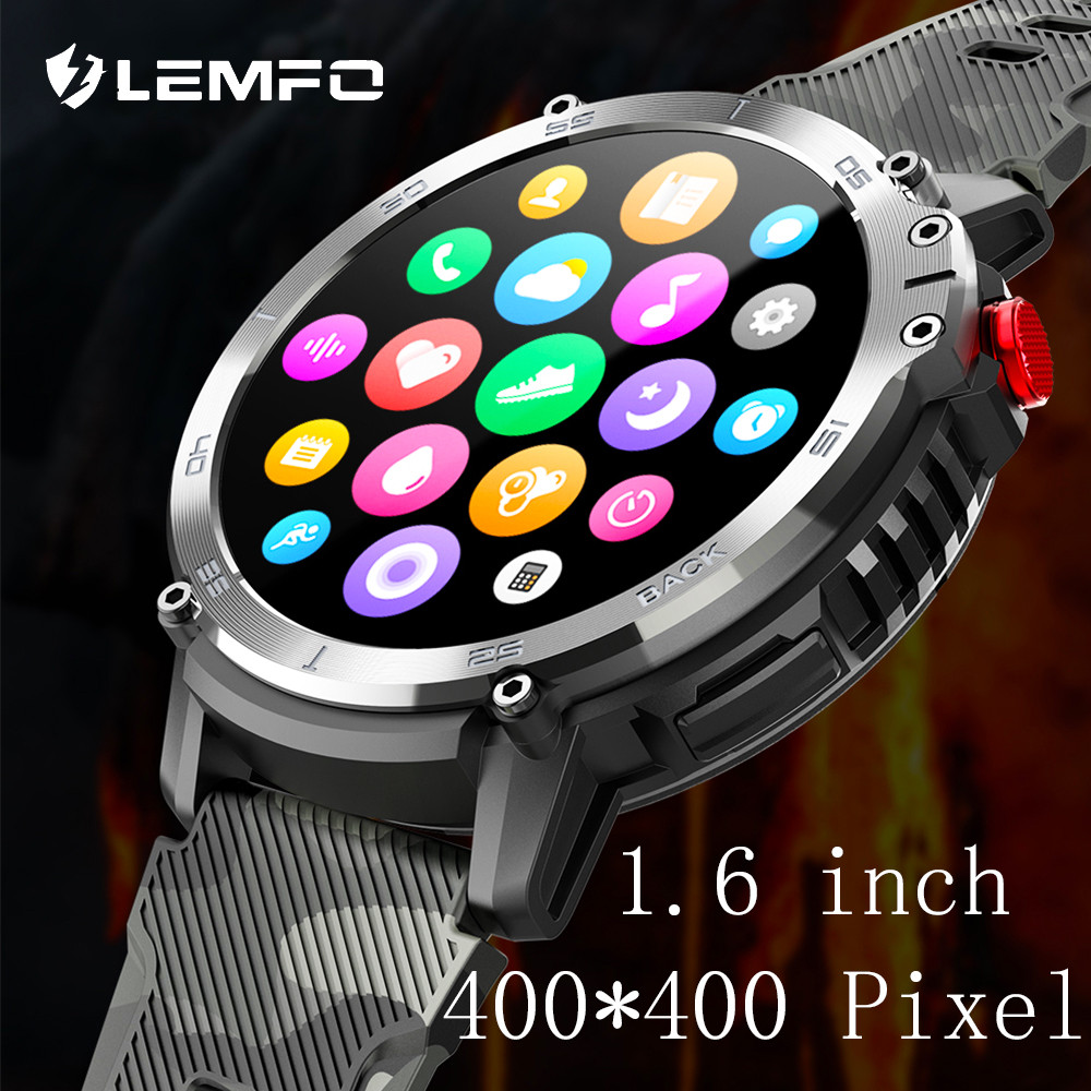 LEMFO smart watches for men IP68 waterproof 4G ROM connect to Bluetooth headset C22 smartwatch 7day 