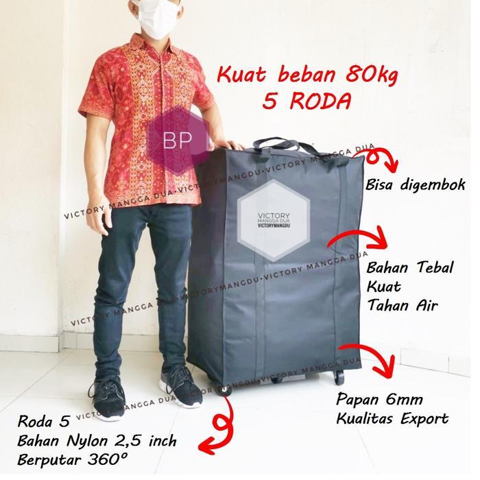 Tas Travel Camping Barang (Bp) Belanja Roda 4 Lipat Troli Foldabletote Gercep
