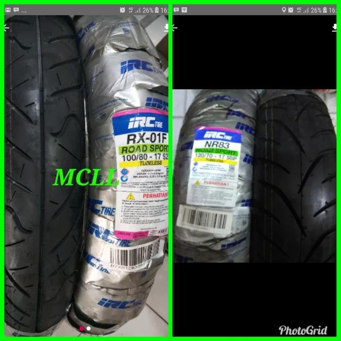 Ban Luar Irc 100/80-17 Dan 120/70-17 (Paket Tubeless)