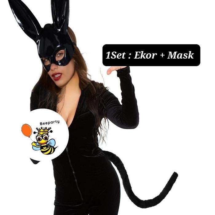 HRG DISKON Bando Kucing Cosplay Set Halloween Ekor Devil