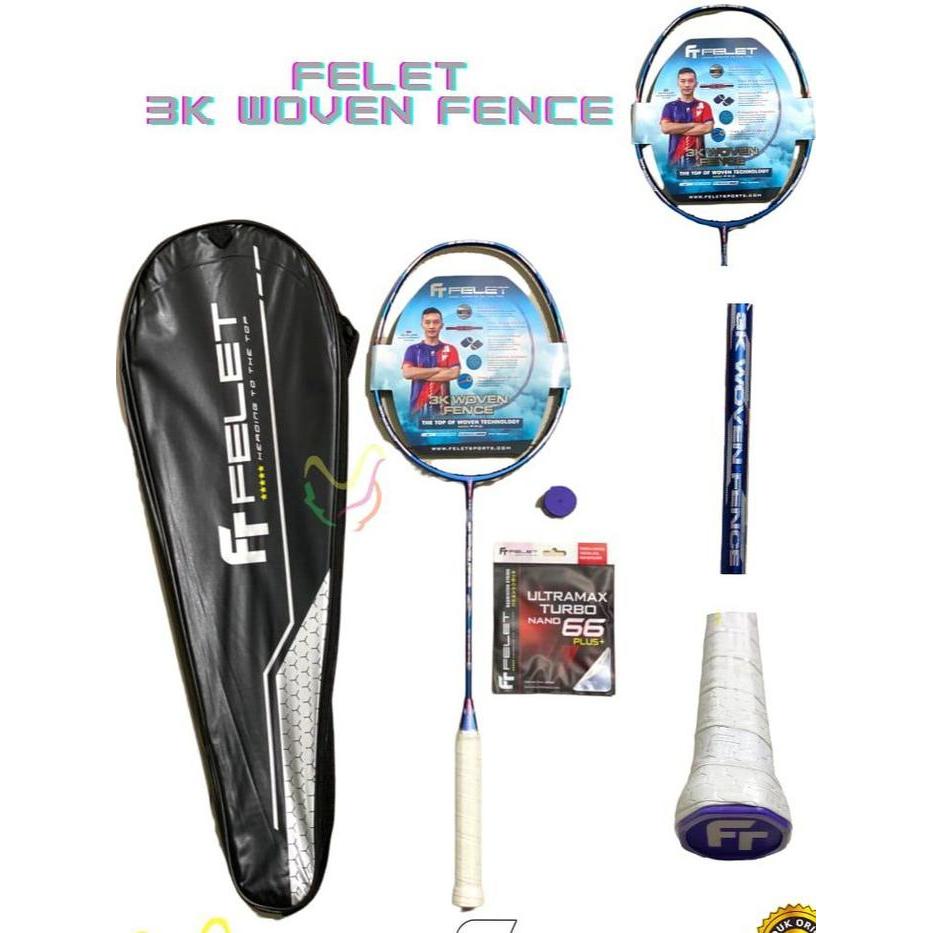 Raket Badminton Felet 3K Woven Fence Best Quality