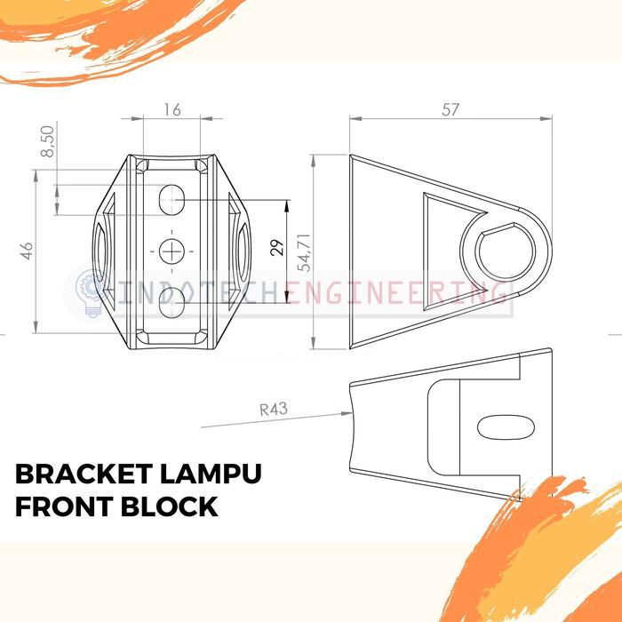 Bracket Lampu Depan Sepeda Lipat Front Block