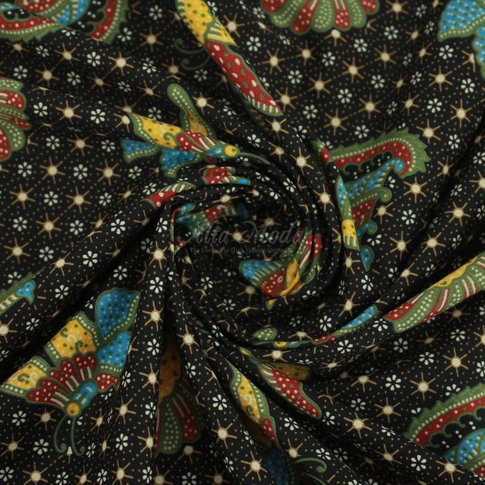 PRODUK TERBATAS Batik Tradisional Motif Klasik Kraton Hitam Biru (Alta moda )*