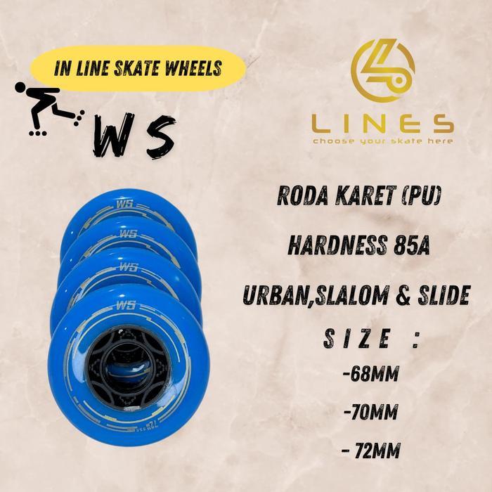 WHEEL RODA WS WHEELSLIDE STANDAR KARET 85A INLINE FREESTYLE SKATE