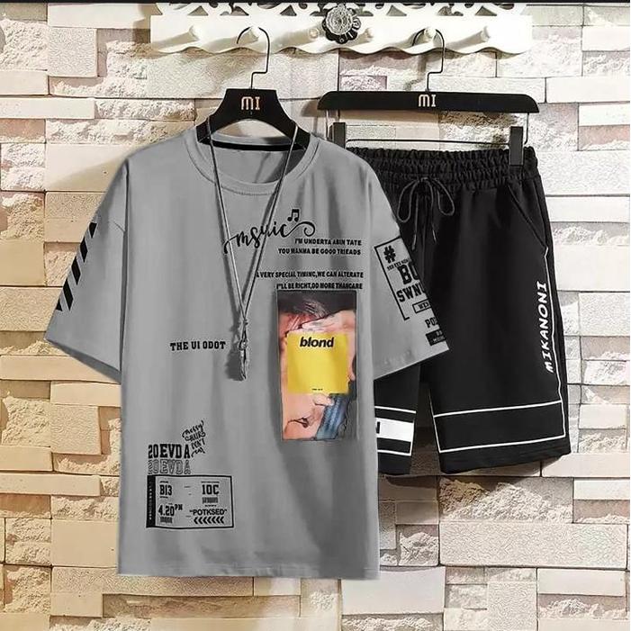 2s8y- Setelan Mika Moni Jumbo Xxl Satu Set Baju Sama Celana, Panjang Pria Pendek Dewasa