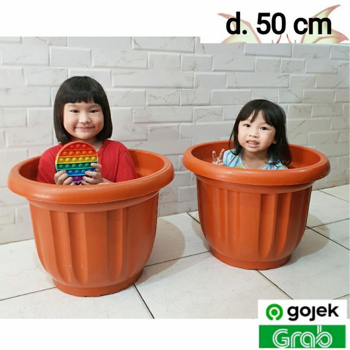2 Pcs Pot Jumbo Besar Merah Pot BungaPot Buah Besar Tebal Pot Tanaman