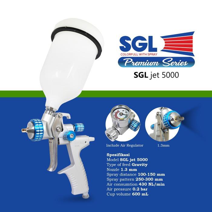 Ready SGL Spray Gun Jet 5000 Regulator - Alat Semprot Cat Tabung Atas