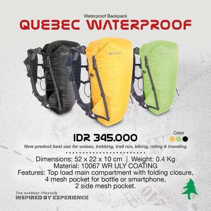 CONSINA Quebec Ransel Waterproof Tas Punggung Backpack Outdoor Gunung Hiking Trail Running Ultra