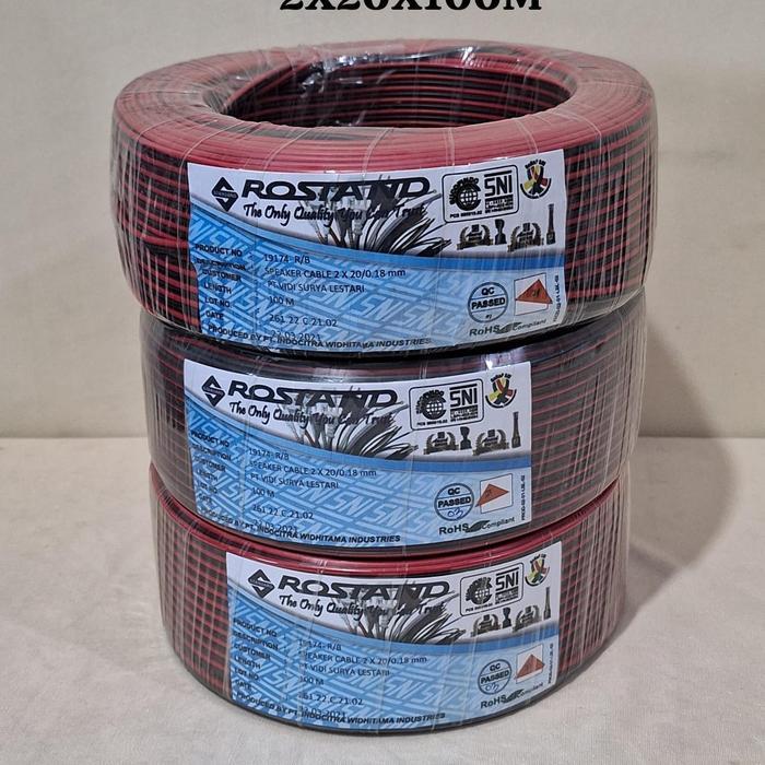 Kabel Nyz 2X20X0.18Mmx100M Full Isi Serabut Tembaga Merk Rostand