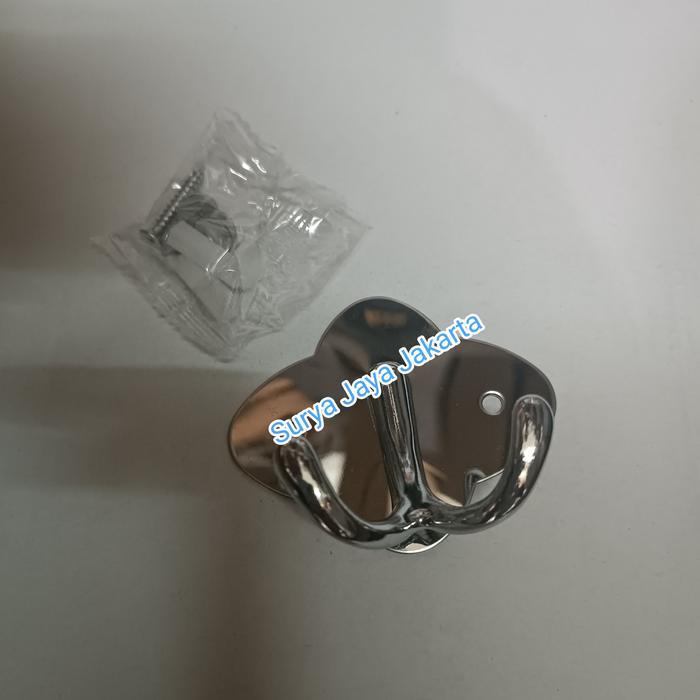 Kapstok baju double hook / Gantungan baju stainless double kait