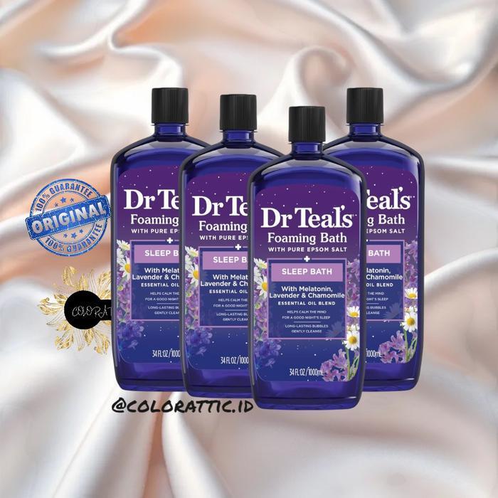 DISKON! Dr Teal's Foaming Bath with Pure Epsom Salt, Sleep Blend with Melatonin, Lavender and