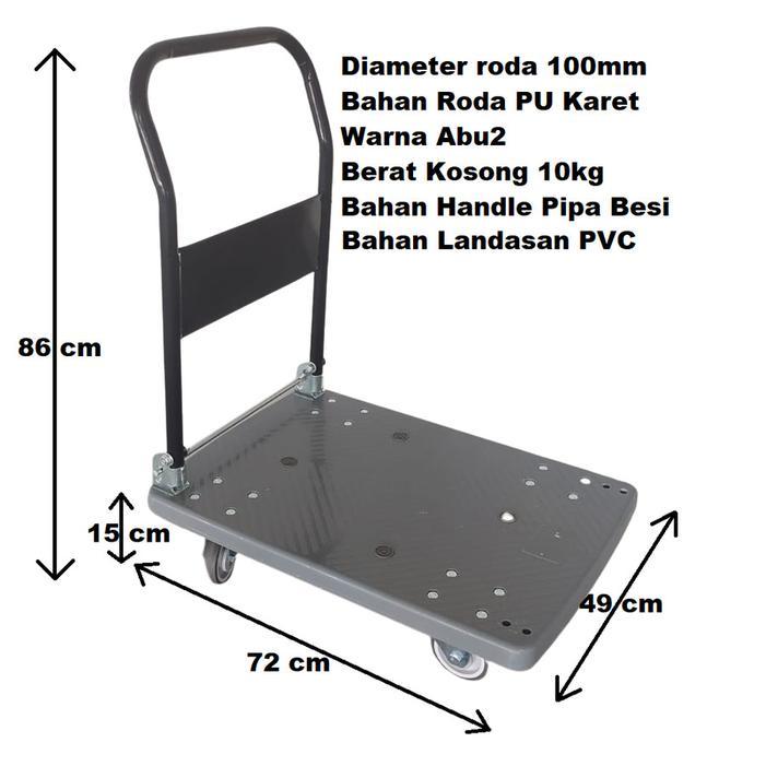 Premium Gledekan Heavy Duty 200Kg / Trolley Tarik Dorong / Troli Kereta Barang Termurah