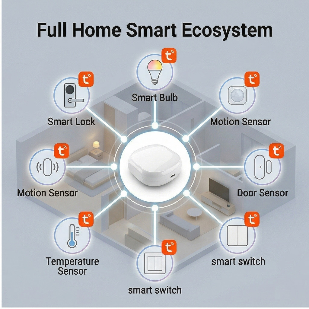 CDOK GW003 Tuya Gateway, 2.4G WiFi Gateway, Smart Lock Gateway