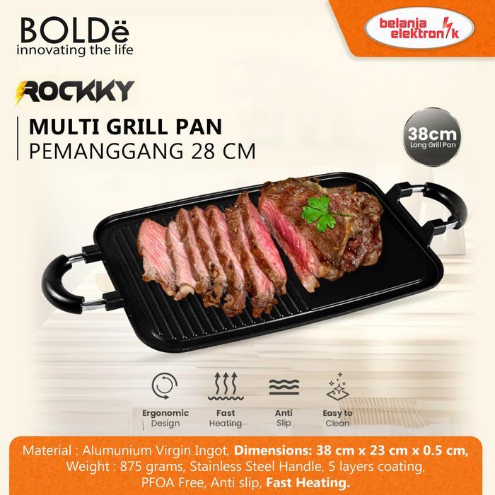 Diskon Bolde Rockky Multi Grill Pan (Pemanggang 38 Cm) Bbq Long Grill Pan Original