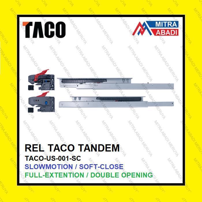 Ada Stok Rel Laci Tandem TACO 40 cm Soft Close Slowmotion Full Double Extension US 001 SC Dobel Slow