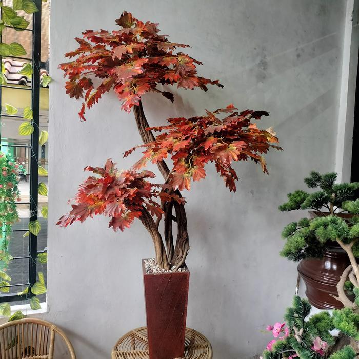 Terbaru Pohon Maple Artificial - Pohon Maple Tinggi 170 Cm - Pohon Maple Coklat