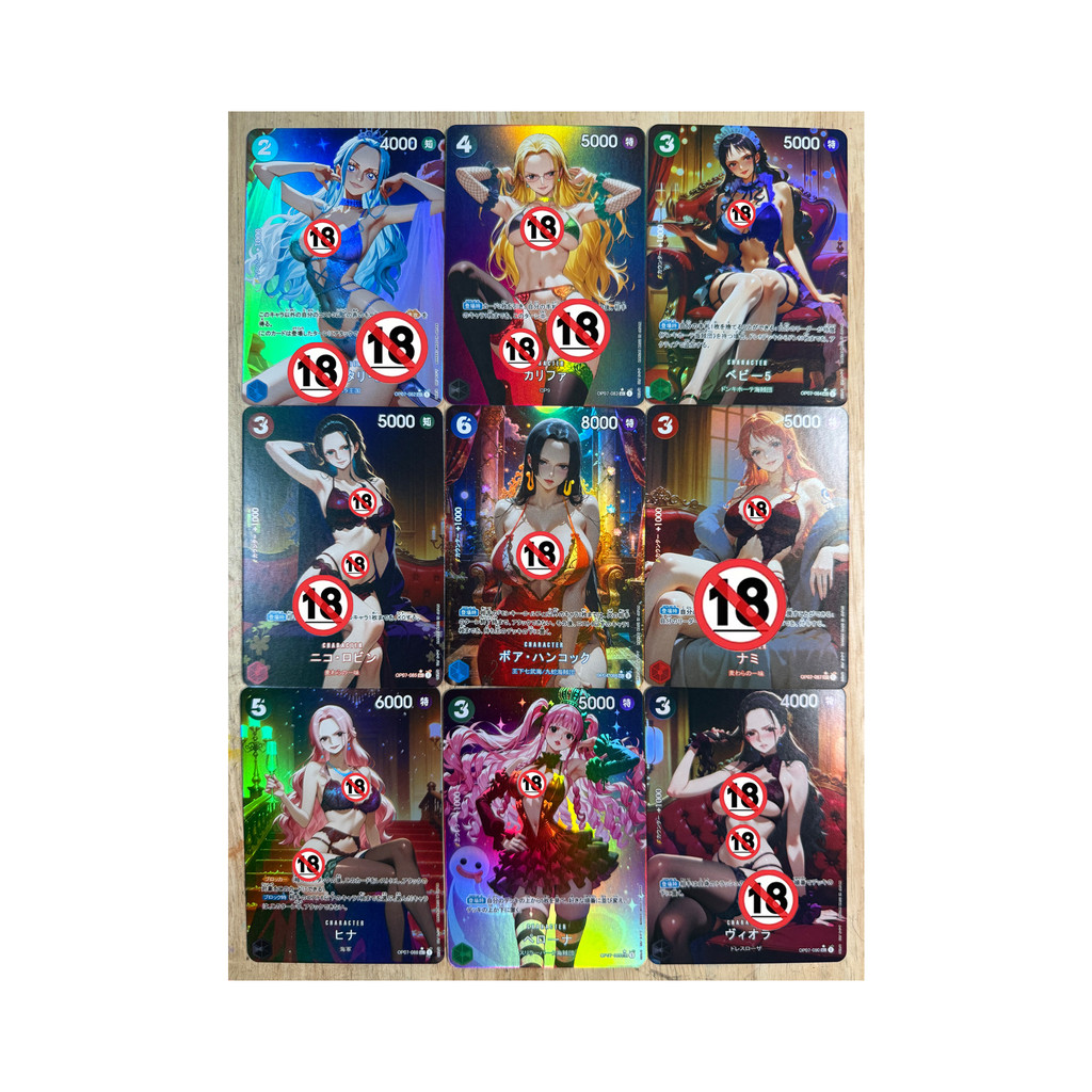 9Pcs/set One Piece ACG Girl Bath Theme Perona Nami Hancock Robin Reiju Collection Flash Cards OPCG