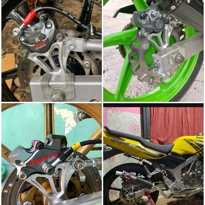 Aitech Bpro - Breket Cakram Belakang 220Mm Ninja R Satria Fu Vixion Breket Kaliper 2 Piston Disc