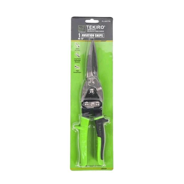 Tekiro Gunting Seng Panjang 12" / Gunting Spandex model panjang lurus 12" / Aviation Snip Long 12"