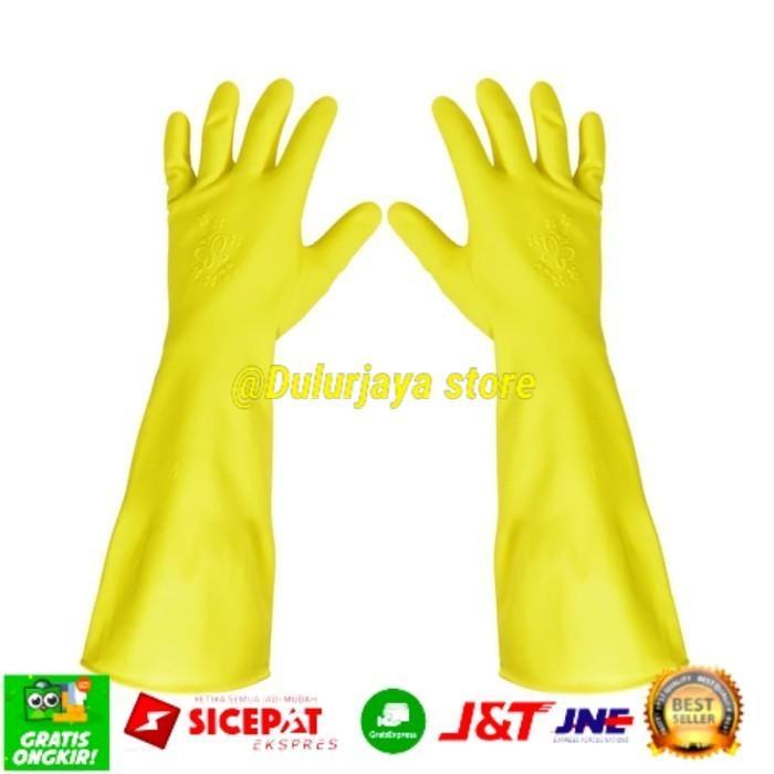 Duraglove Sarung Tangan Panjang Latex Butterfly Ukuran M Kuning