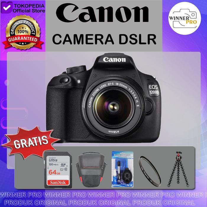 Kamera Dslr Canon Eos 1200D + Lensa 18-55Mm Iii Terbaru 
