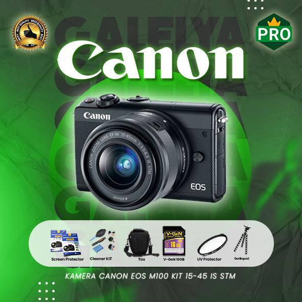 Kamera Canon Eos M100 Kit 15-45 Is Stm Paketan Terbaru 