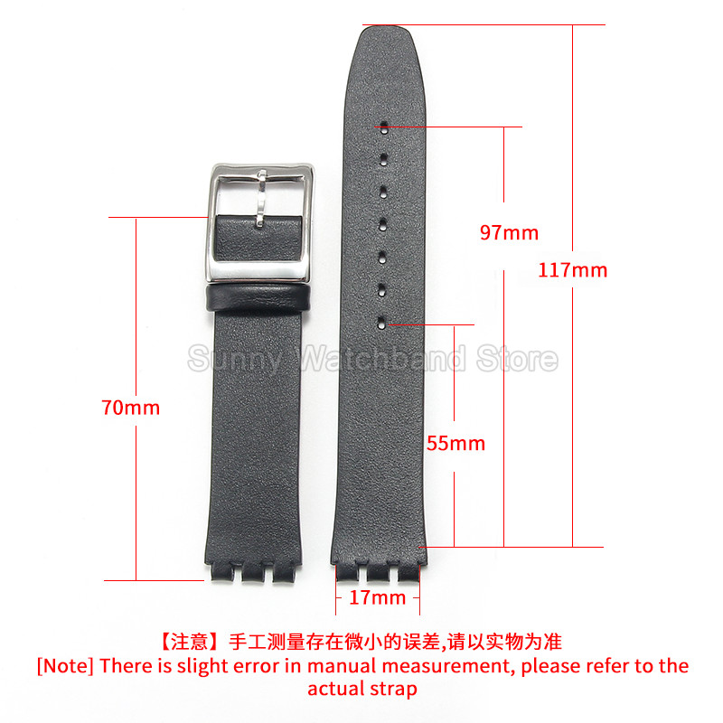 Slim Flexible Cowhide tch Bracelet 17mm for Stch GB294287 SYXS102 GN239 Classic Thin Style Genuine