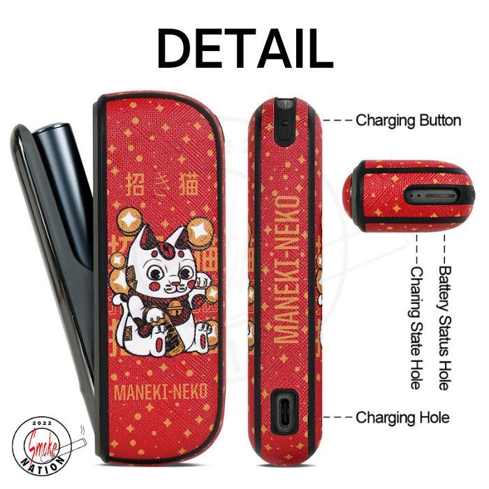 Leather Case Traditional Japan For Iqos Iluma Mid Lucky Cat Daruma