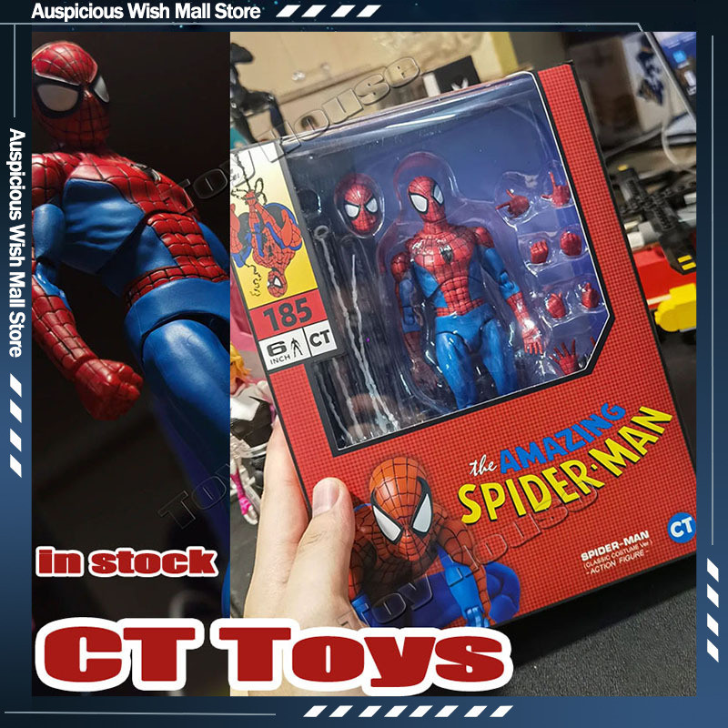 Genuine Ct Toys Spiderman Mafex 185 Classic Costume Anime Figure Ver Miles Morales 2099 Spiderman