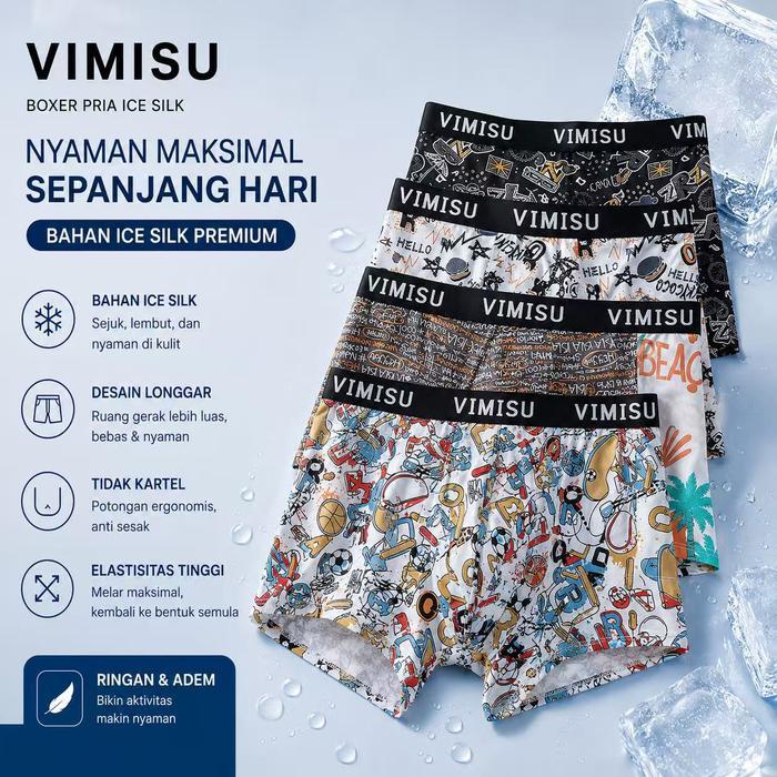 SUITNES VIMISU Celana Dalam Pria Lembut Premium Quality Seamless Terbaru 2026 Nyaman Dewasa Boxer